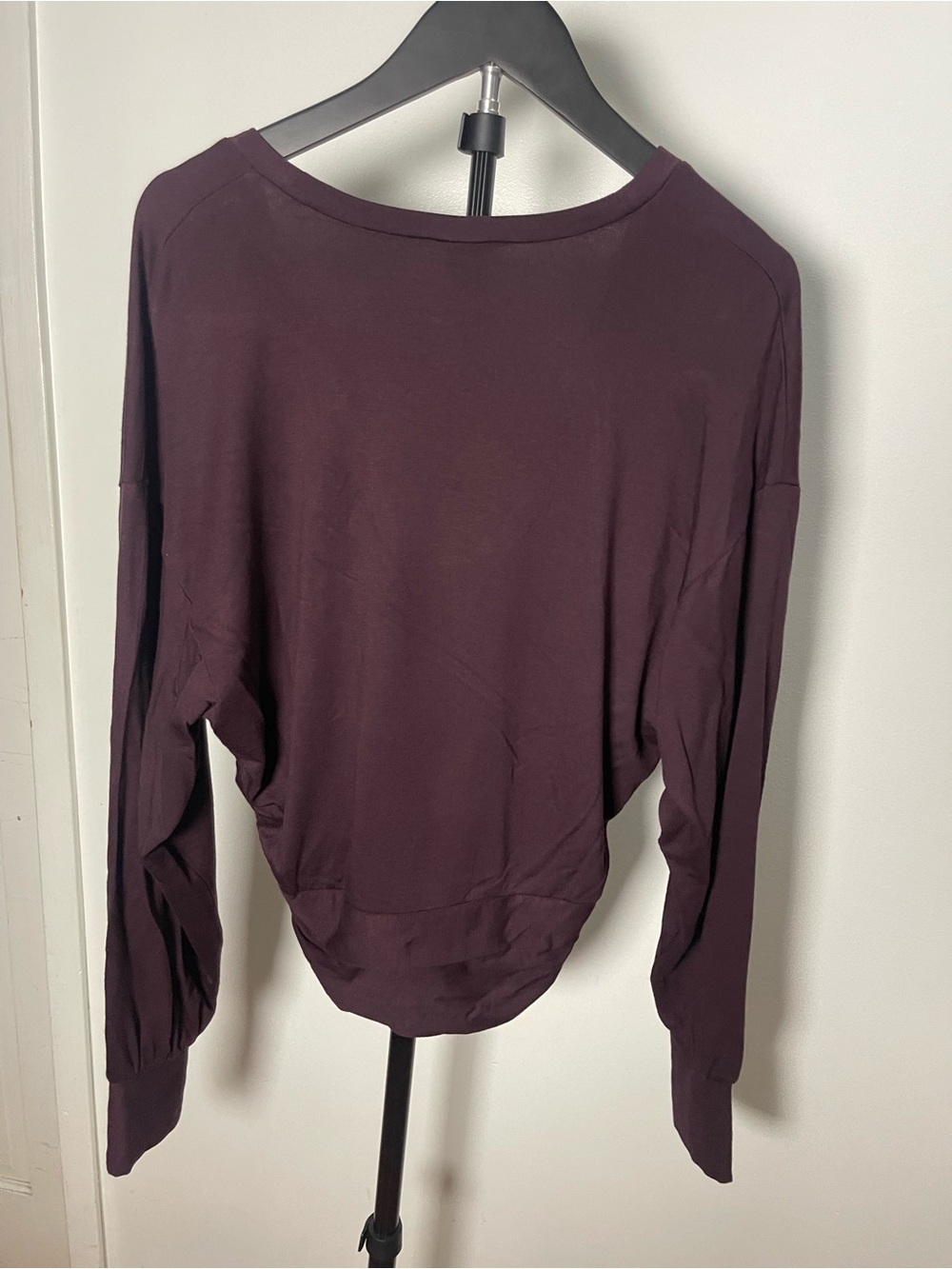 Express Plum Ruched Surplice Long Sleeve Top - Picture 7 of 7